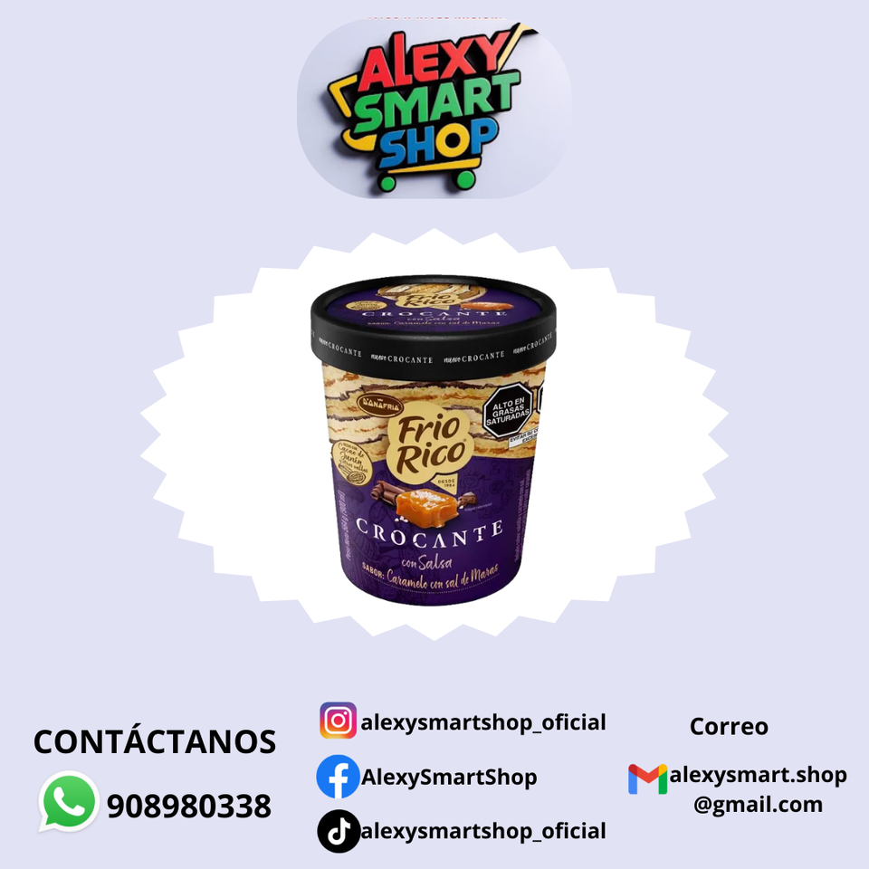Helado Frio Rico Crocante Caramelo con Sal de Maras 900ml
